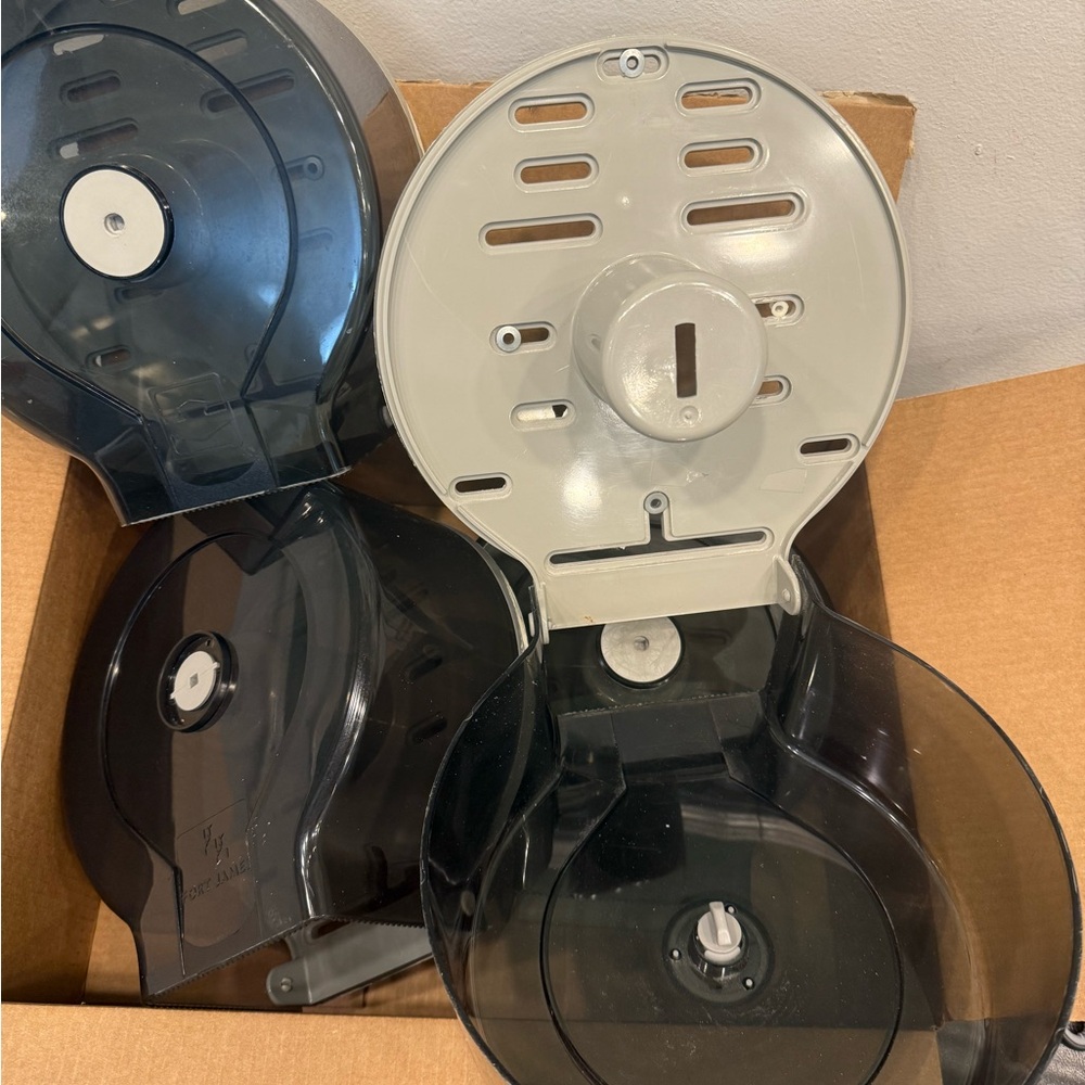 Commercial Toilet Paper Dispensers - Black and Gray